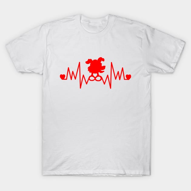 Dog Infinity Red Pulse Heartbeat T-Shirt by Art by Deborah Camp